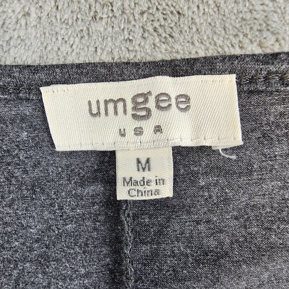 Umgee Tunic Women's Medium Gray Tiered Ruffled Sleeves Casual Soft Scoop Neck - Picture 7 of 8